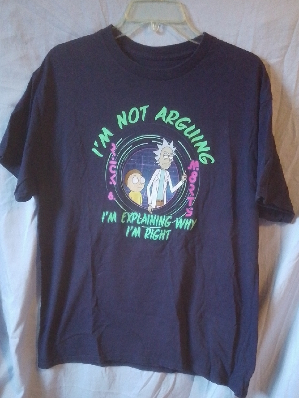Rick and Morty Navy Graphic Tee - "I'm Not Arguing"